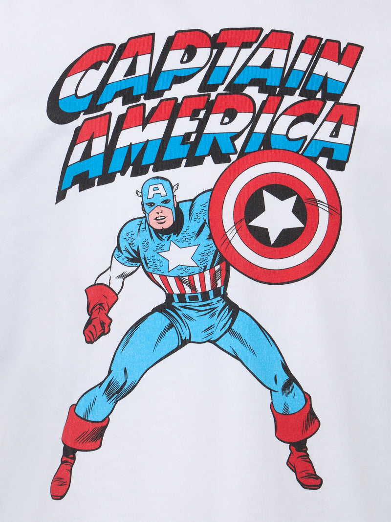 T-shirt da bambino in cotone con stampa Capitan America | EDIZIONE SPECIALE MARVEL