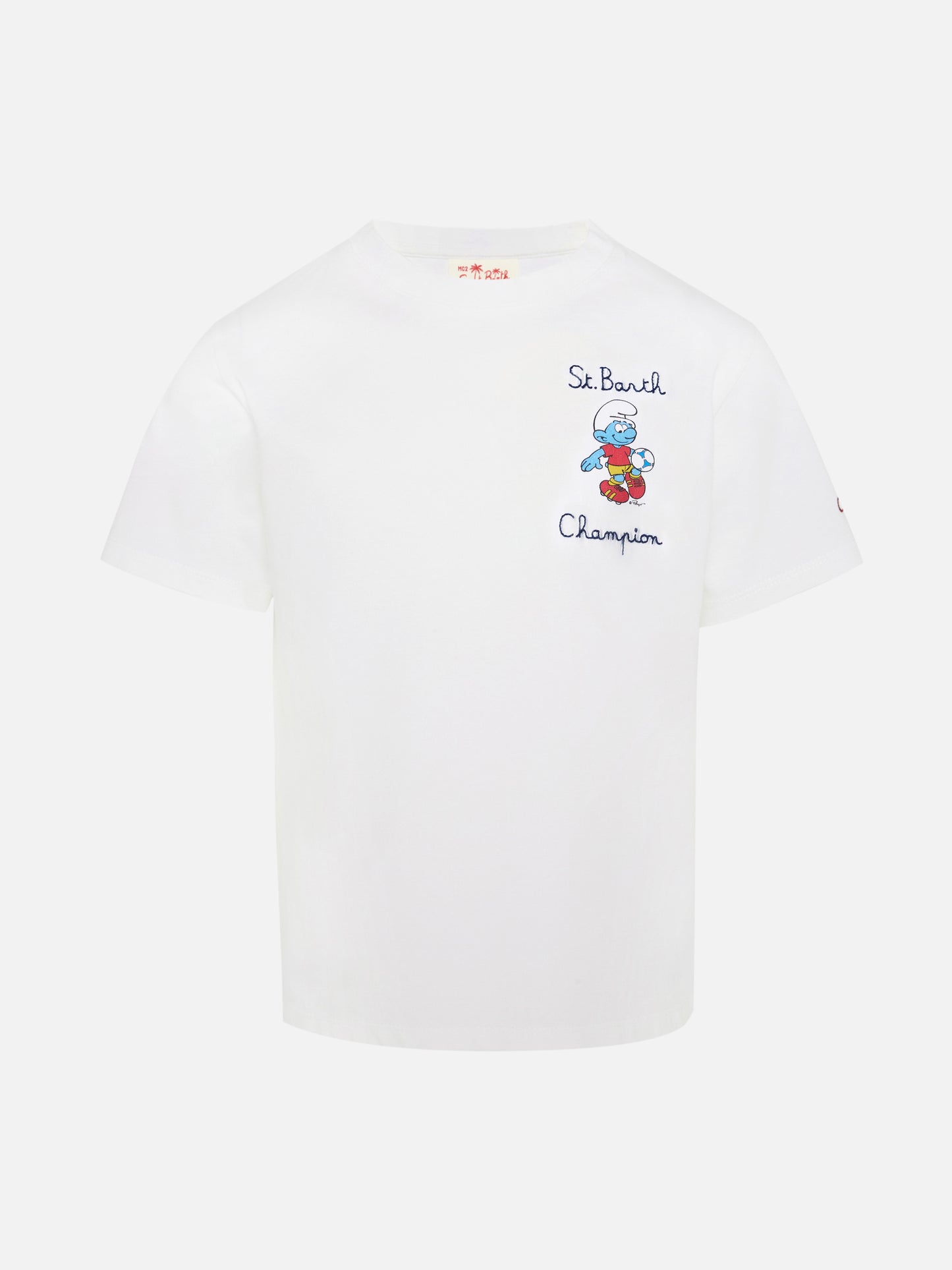 T-shirt in cotone con ricamo Puffo | THE SMURF SPECIAL EDITION