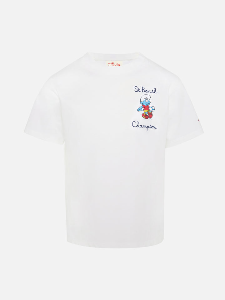 T-shirt in cotone con ricamo Puffo | THE SMURF SPECIAL EDITION