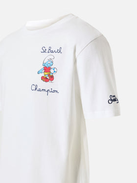 T-shirt in cotone con ricamo Puffo | THE SMURF SPECIAL EDITION