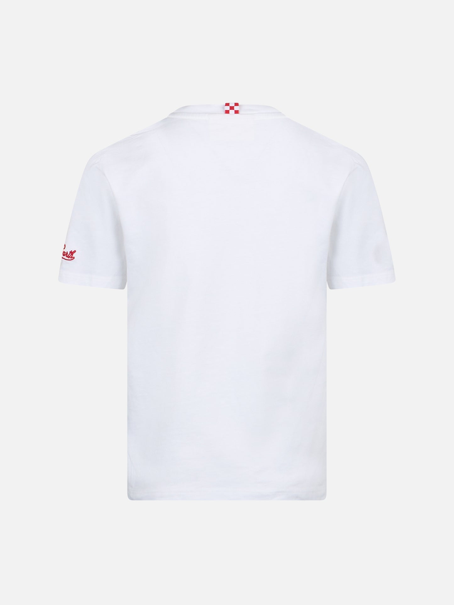 Cotton t-shirt with Me ne vado In un lambo embroidery