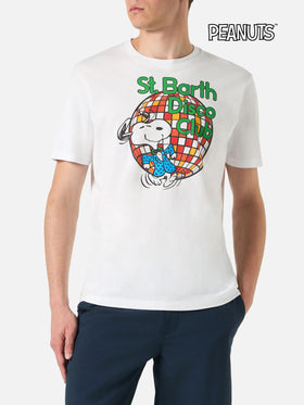 Herren-T-Shirt aus Baumwolle mit Aufdruck „St. Barth Disco Club“ und „Snoopy“ | SNOOPY – PEANUTS™ SONDEREDITION