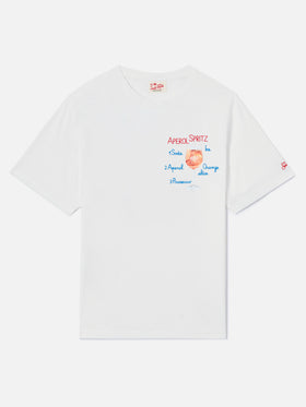 Herren-T-Shirt aus Baumwolle mit Aperol Spritz-Stickerei vorne | APEROL SONDEREDITION