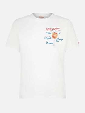 Man cotton t-shirt with Aperol Spritz front embroidery | APEROL SPECIAL EDITION