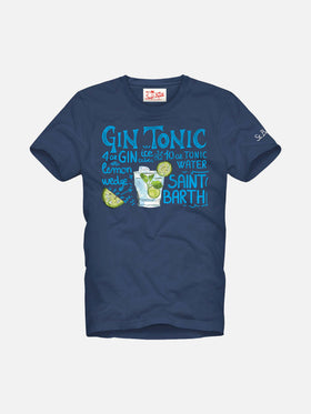 T-shirt da uomo in cotone con stampa Gin Tonic