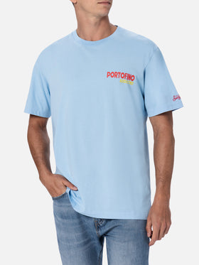 Man cotton t-shirt with Portofino Addicted postcard placed print - MC2 Saint Barth