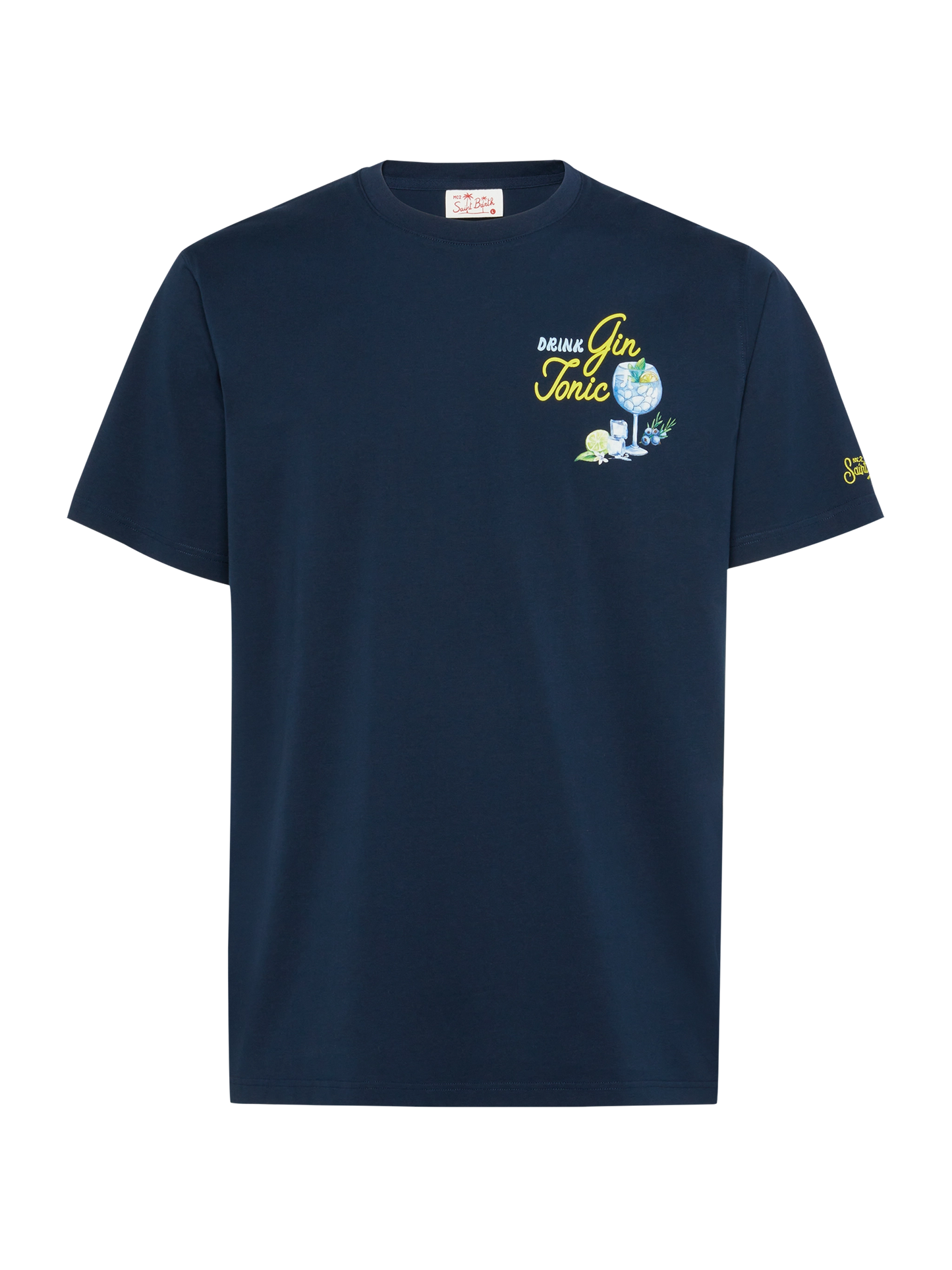 Baumwoll-T-Shirt mit kleinem Gin Tonic-Aufdruck