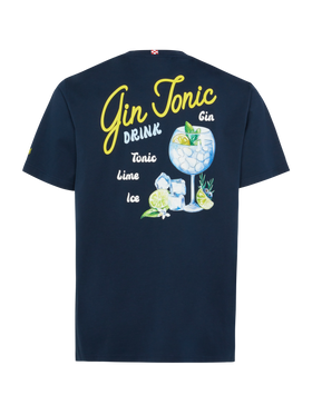 Baumwoll-T-Shirt mit kleinem Gin Tonic-Aufdruck