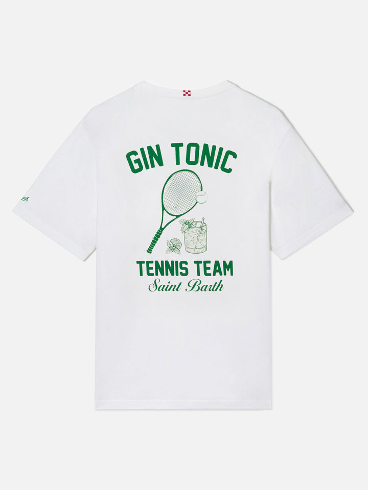 Baumwoll-T-Shirt mit kleinem Gin Tonic-Aufdruck