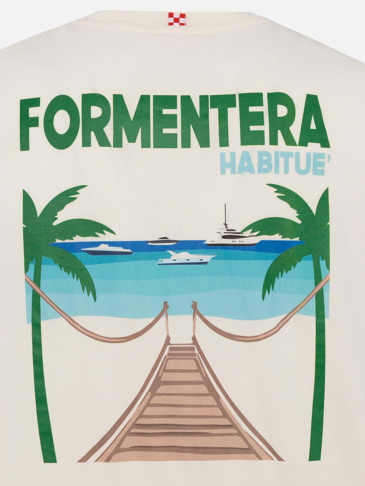 Organic cotton T-shirt with Formentera postcard print