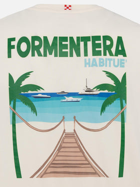 Organic cotton T-shirt with Formentera postcard print