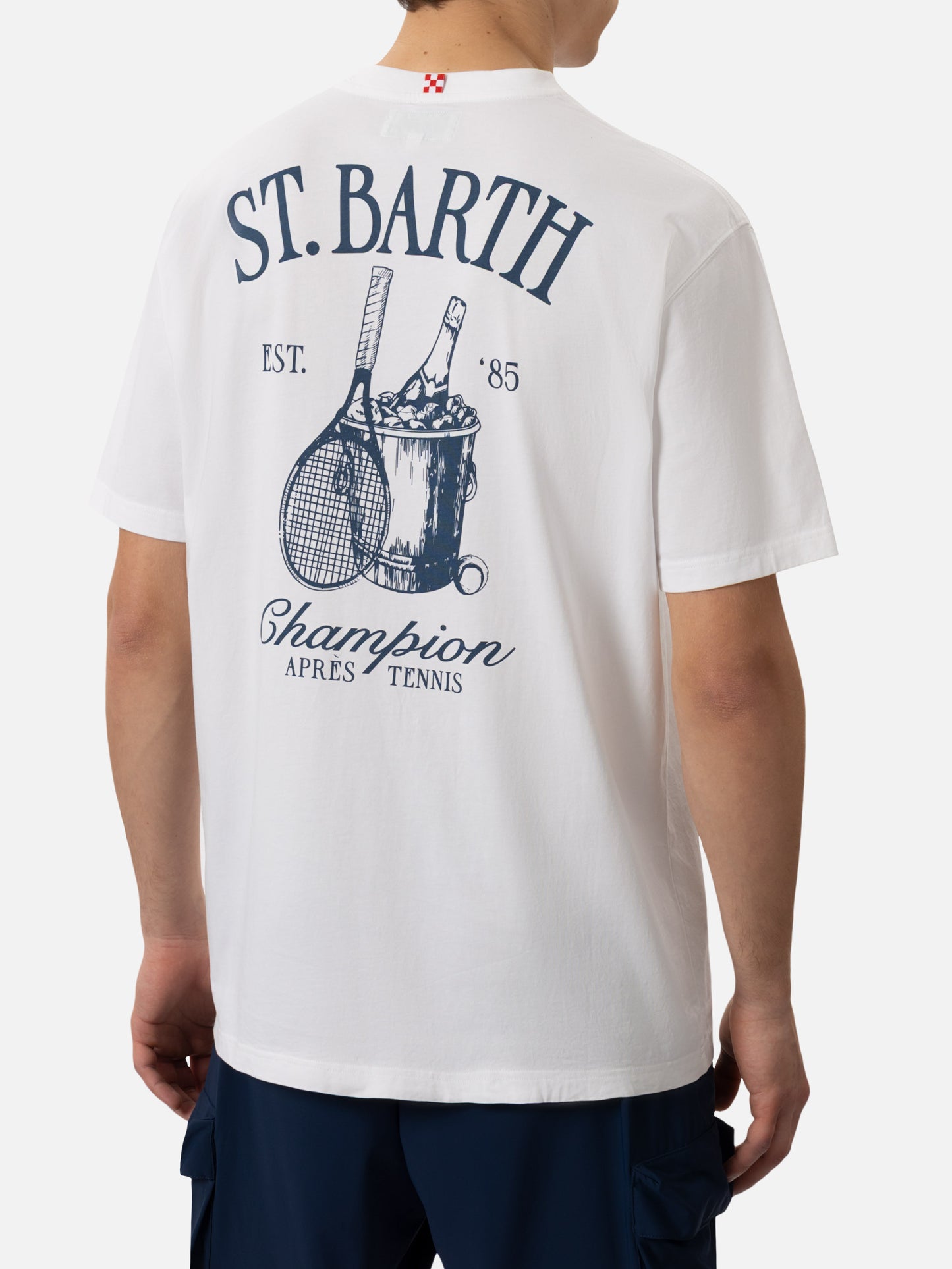 Baumwoll-T-Shirt mit St. Barth Tennis-Print