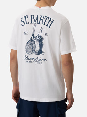 Baumwoll-T-Shirt mit St. Barth Tennis-Print
