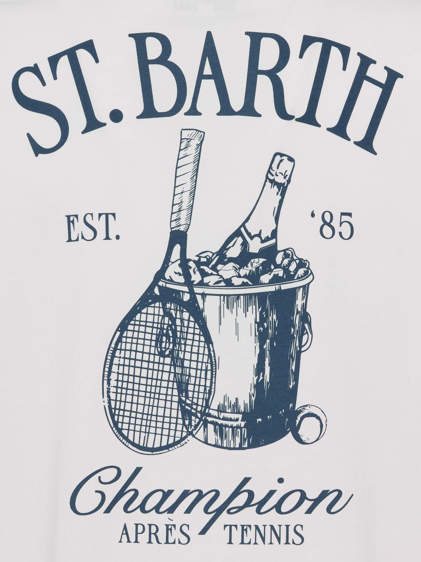 Baumwoll-T-Shirt mit St. Barth Tennis-Print