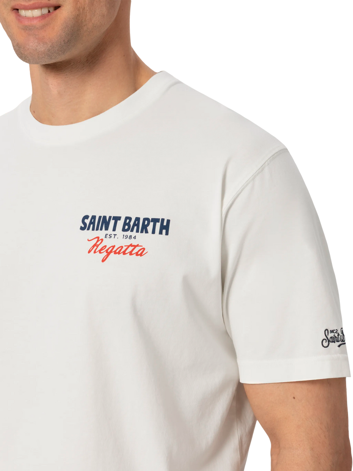 Organic cotton T-shirt with Saint Barth regatta print