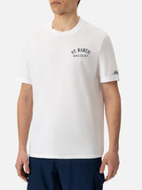 Organic cotton T-shirt with Saint Barth tennis racquet print