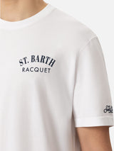 Organic cotton T-shirt with Saint Barth tennis racquet print