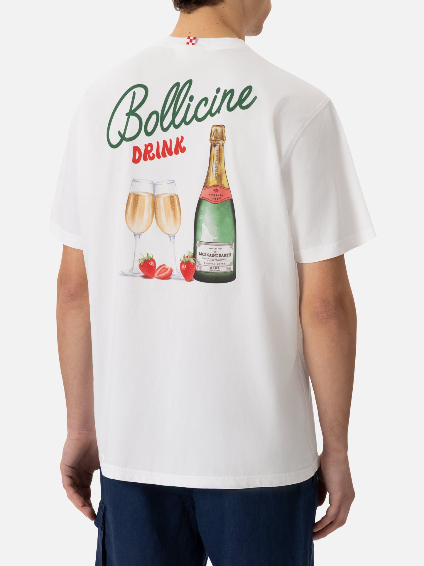 Baumwoll-T-Shirt mit Bollicine-Getränkeaufdruck