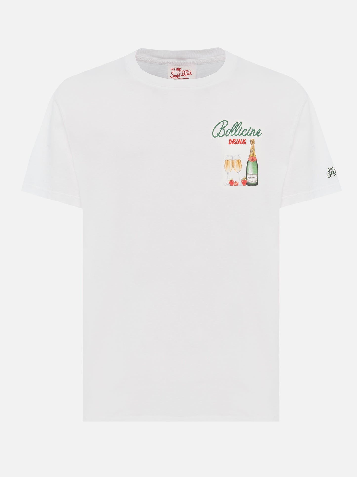 Baumwoll-T-Shirt mit Bollicine-Getränkeaufdruck