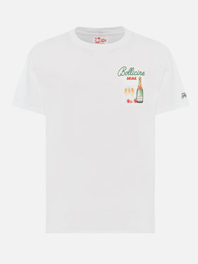 Baumwoll-T-Shirt mit Bollicine-Getränkeaufdruck