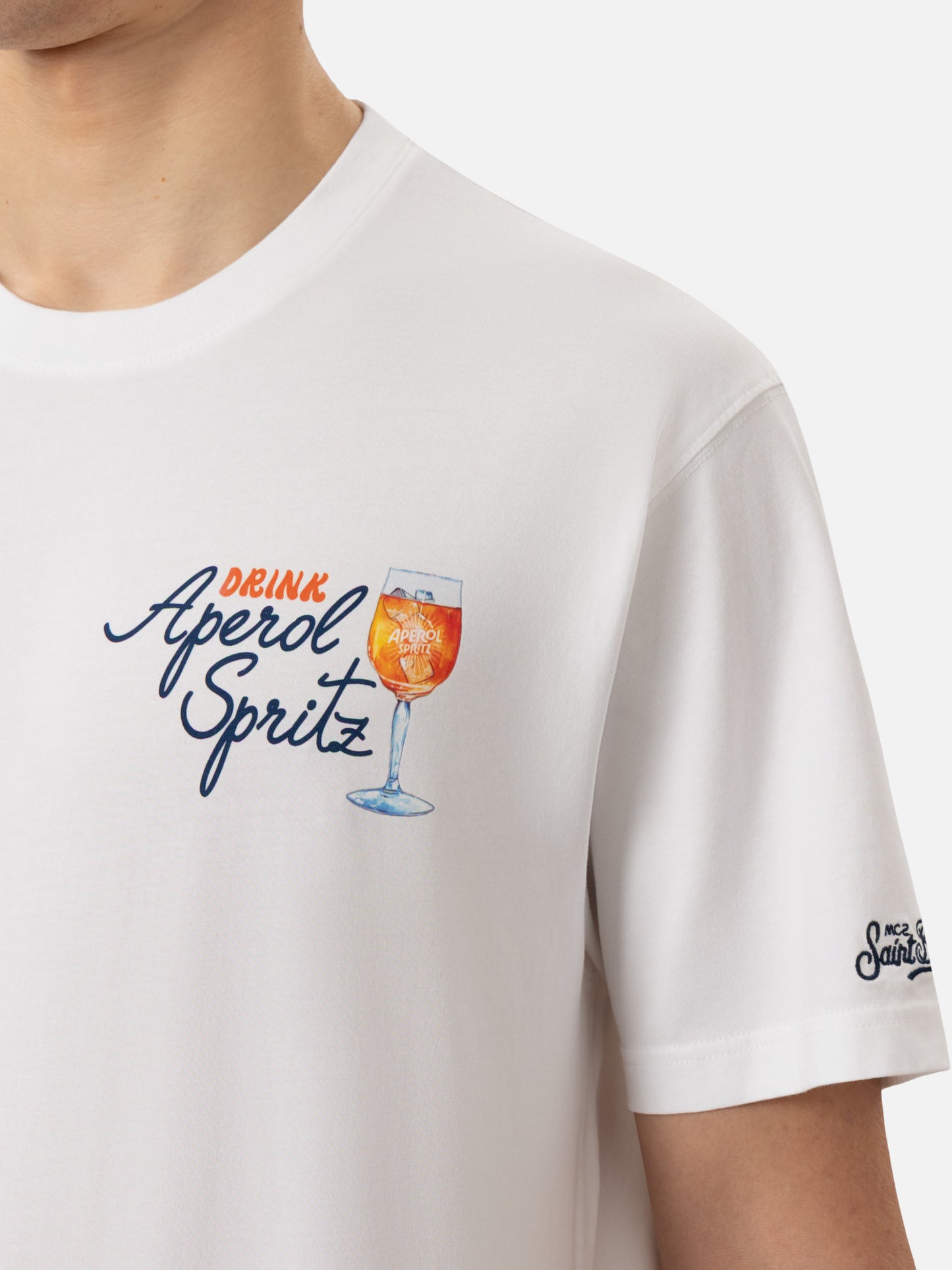 Baumwoll-T-Shirt mit Aperol Spritz-Getränkeaufdruck | APEROL SPECIAL EDITION