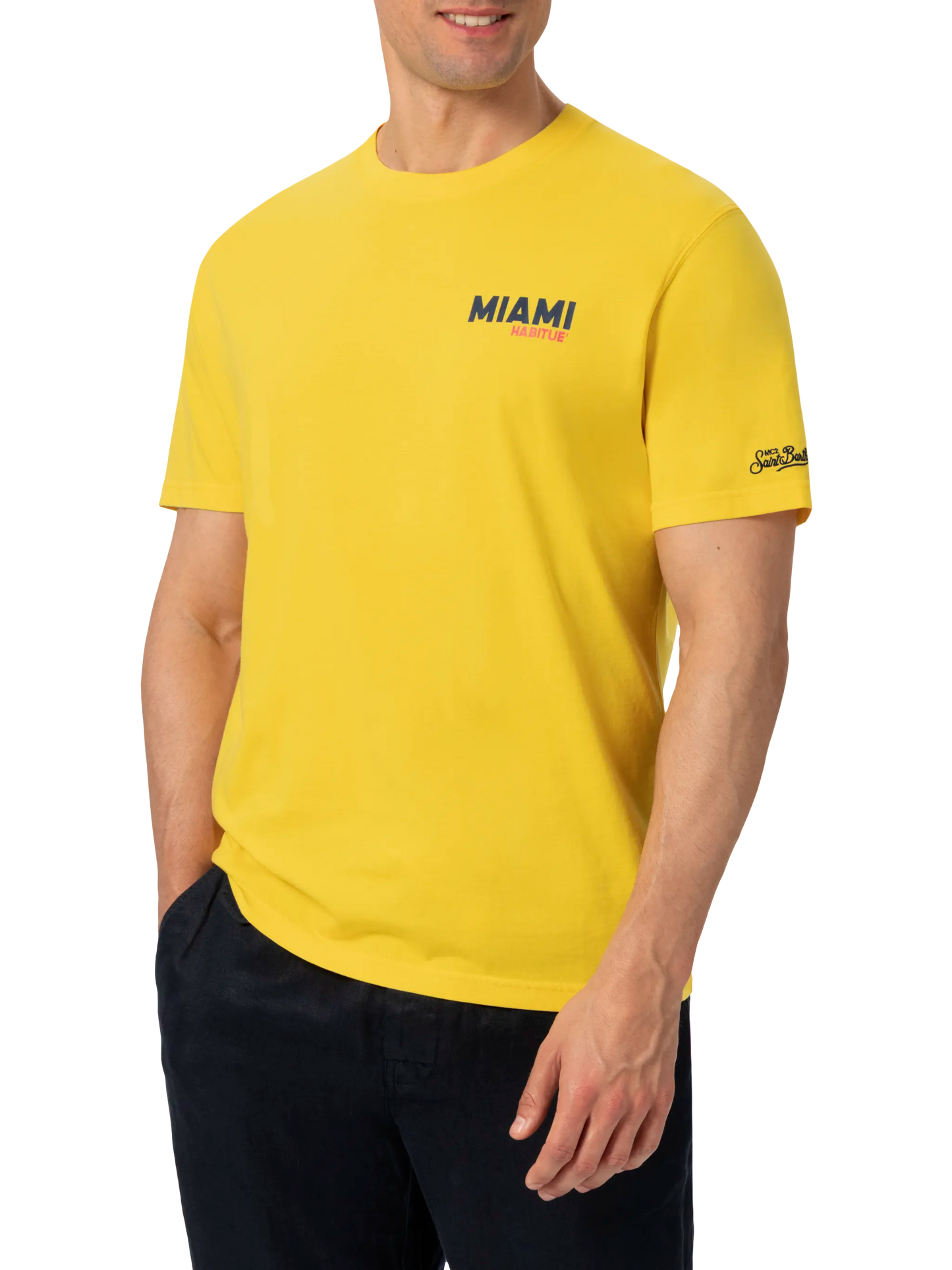 T-Shirt aus Bio-Baumwolle mit Miami-Postkarten-Print
