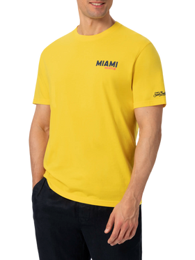 T-Shirt aus Bio-Baumwolle mit Miami-Postkarten-Print