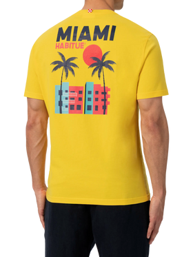 T-Shirt aus Bio-Baumwolle mit Miami-Postkarten-Print