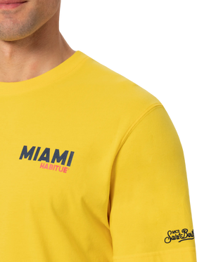 T-Shirt aus Bio-Baumwolle mit Miami-Postkarten-Print