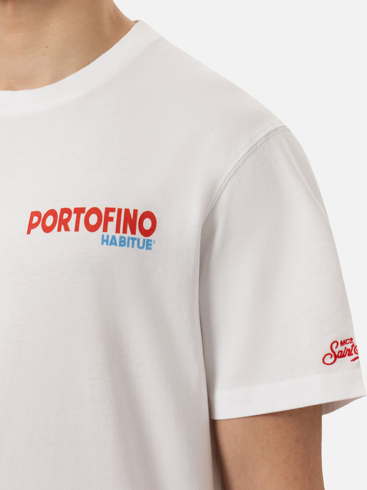 Baumwoll-T-Shirt mit Portofino-Postkarten-Print
