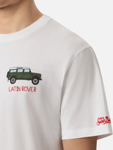 Cotton T-shirt with Latin rover embroidery