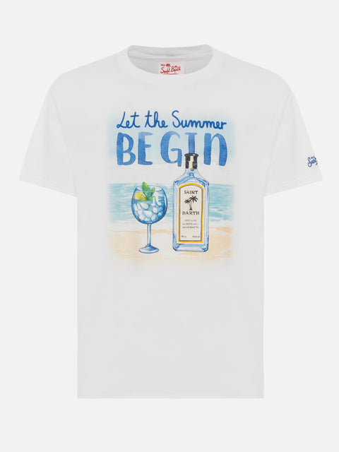 Cotton T-shirt with Let the summer Be Gin print - MC2 Saint Barth