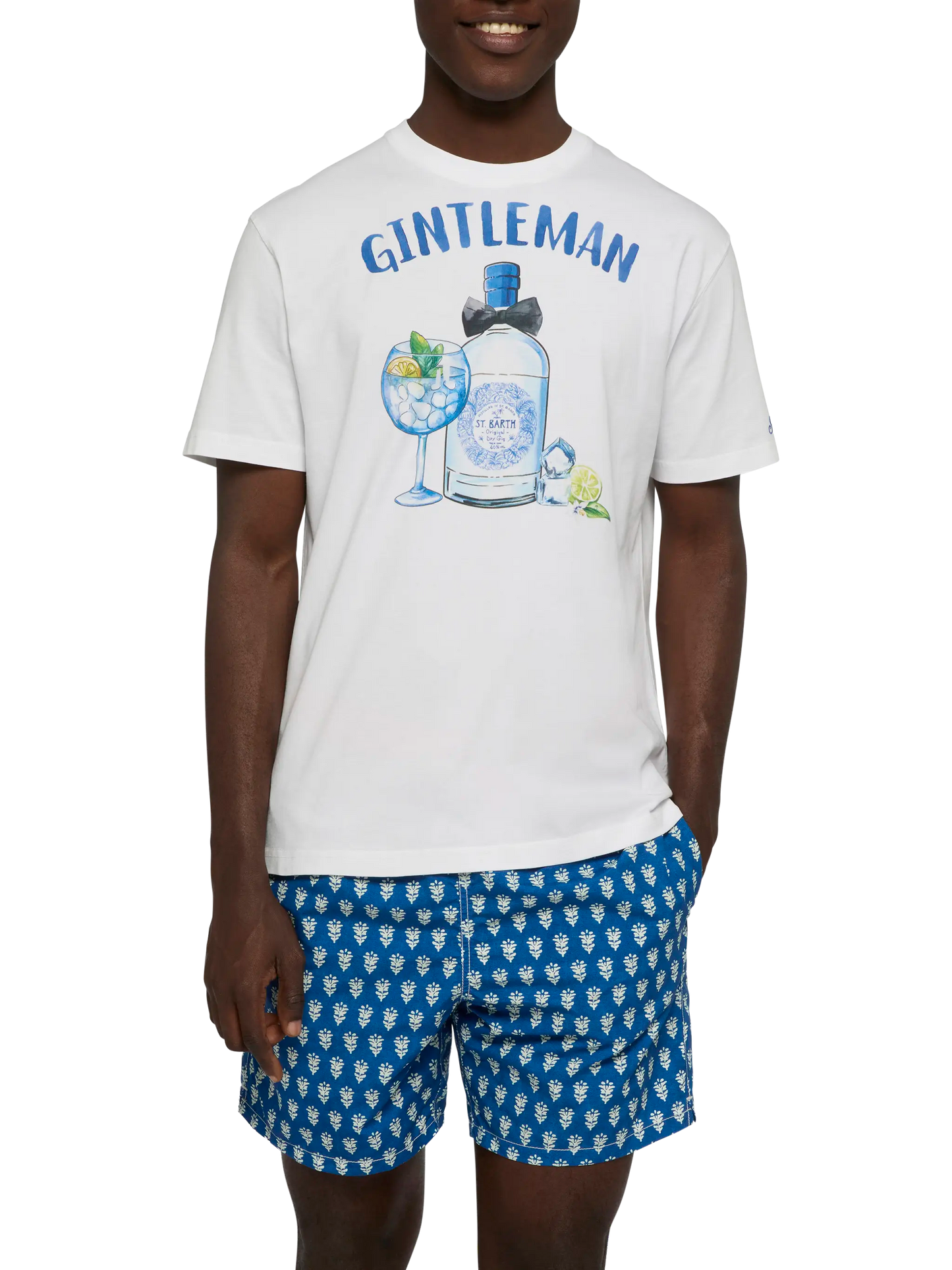 Baumwoll-T-Shirt mit Gintleman-Aufdruck