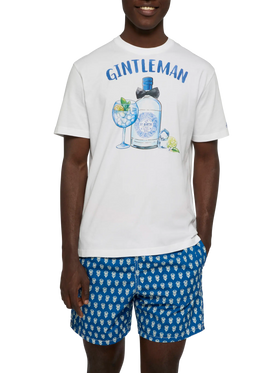 Baumwoll-T-Shirt mit Gintleman-Aufdruck