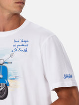 Herren-T-Shirt mit platziertem Vespa-Aufdruck und Stickerei | VESPA-SONDEREDITION