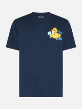 T-shirt da uomo in cotone con stampa piazzata fronte e retro dei Cryptopuppets Ducky Gin | EDIZIONE SPECIALE CRYPTOPUPPETS