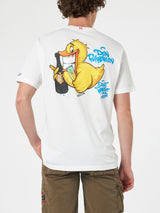 T-shirt da uomo in cotone con stampa piazzata fronte e retro Cryptopuppets Ducky Bollicine | EDIZIONE SPECIALE CRYPTOPUPPETS