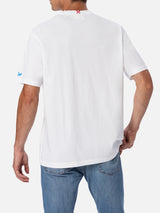 T-shirt da uomo in cotone con stampa e ricamo gin tonic