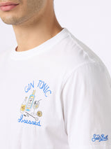 T-shirt da uomo in cotone con ricamo Gin Tonic Ossessione