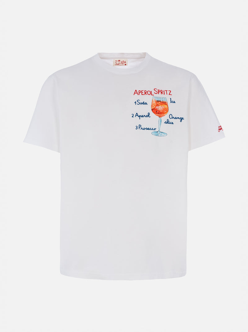 Baumwoll-T-Shirt für Herren mit Aperol-Spritz-Aufdruck und Stickerei | APEROL SPECIAL EDITION