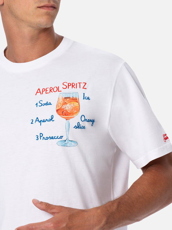 Baumwoll-T-Shirt für Herren mit Aperol-Spritz-Aufdruck und Stickerei | APEROL SPECIAL EDITION