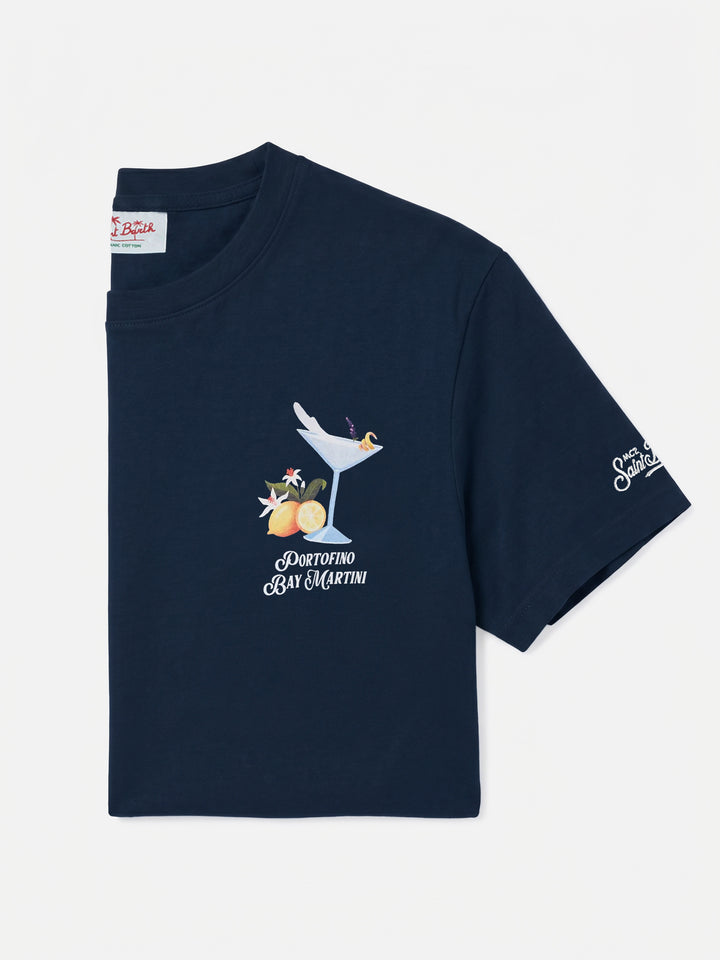 Camiseta Portofino Bay Martini con estampado en azul | Special Edition 
