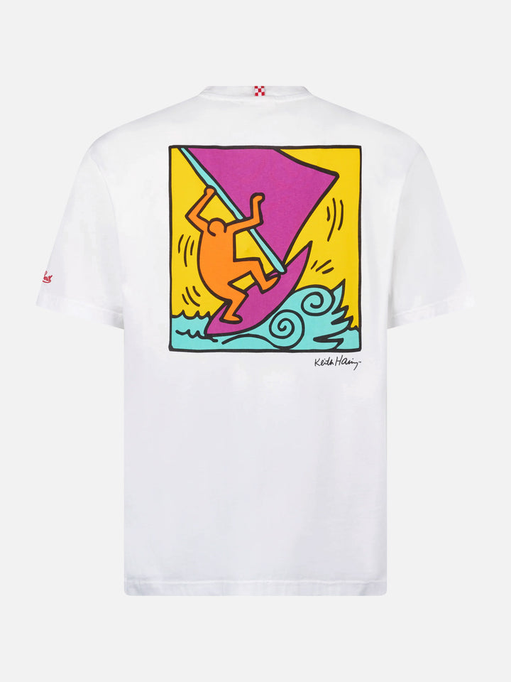 Baumwoll-T-Shirt für Herren mit Aufdruck im Keith-Haring-Design auf der Vorder- und Rückseite | KEITH HARING SONDERAUSGABE