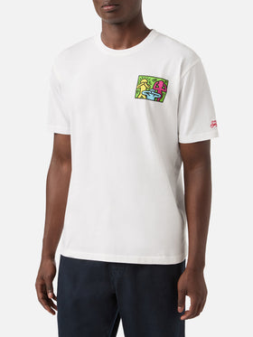 Camiseta Keith Haring People con estampado delantero y trasero en blanco | Edición Especial 