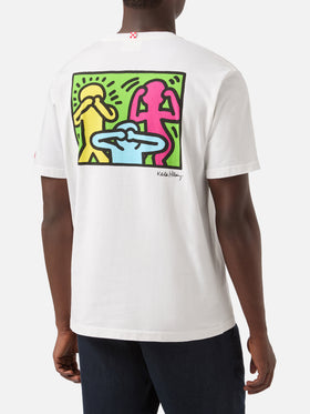 Camiseta Keith Haring People con estampado delantero y trasero en blanco | Edición Especial 