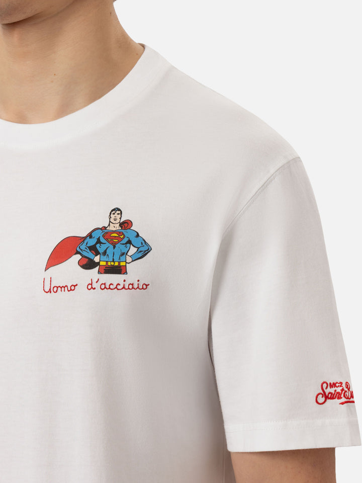 Cotton T-shirt with Uomo d'Acciaio embroidery | SUPERMAN SPECIAL EDITION