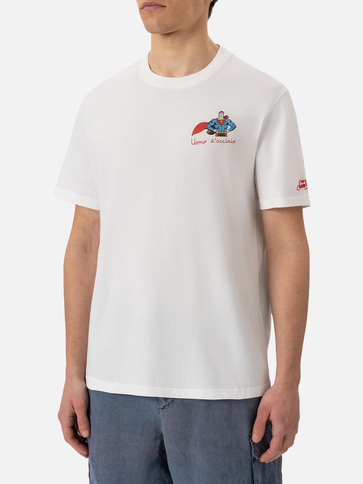 Cotton T-shirt with Uomo d'Acciaio embroidery | SUPERMAN SPECIAL EDITION