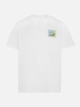 Cotton T-shirt with Portofino postcard print  |ALESSANDRO ENRIQUEZ SPECIAL EDITION