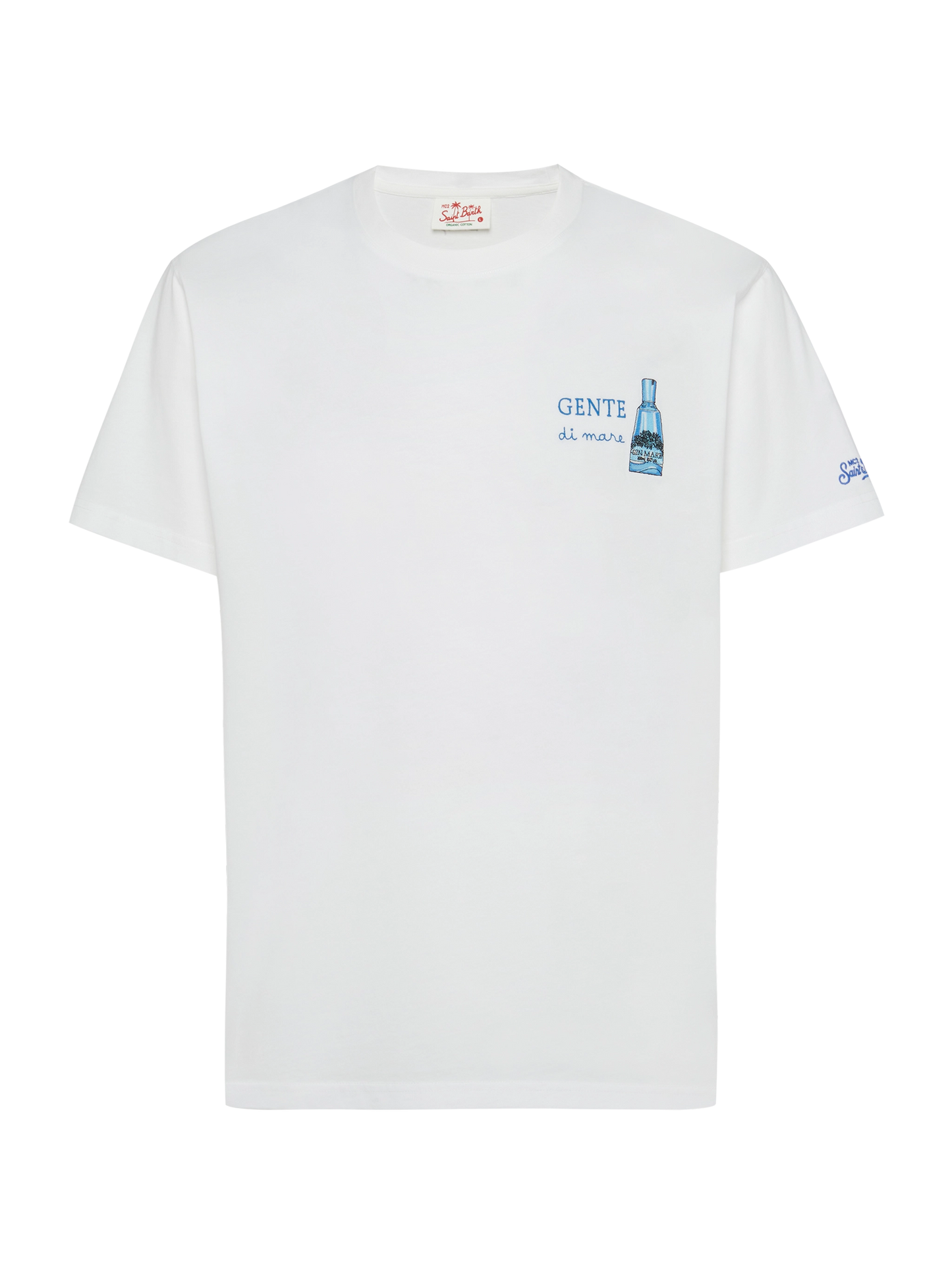 Baumwoll-T-Shirt mit Gente di Mare-Aufdruck und Stickerei |GIN MARE SPECIAL EDITION