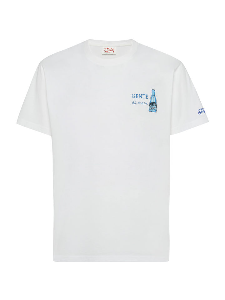 T-shirt Man in cotone con stampa e ricamo "Gente di Mare" | GIN MARE SPECIAL EDITION